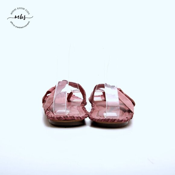 Free People Bailey Leather Criss Cross Strappy Boho Sandals Pink Women Size 8.5‎ - Picture 6 of 15